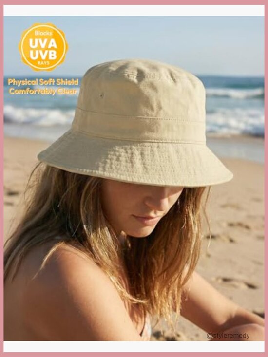 100% Cotton Bucket Hat Adjustable Drawstring Packable Sun Hat Unisex main image 6